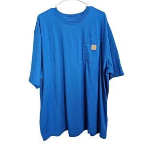 NEW Carhartt Loose Fit Chest Pocket Casual Blue Men's T-Shirt Size 2XL